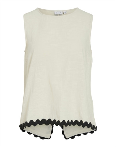 Vila - Manda Wavy Top - Birch/Black